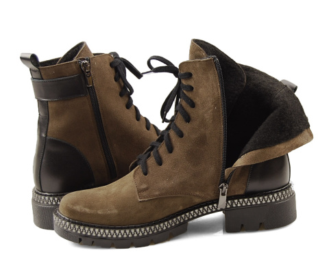 Laura Messi 2508 brązowe skórzane trapery Laura Messi 2508 brązowe skórzane trapery