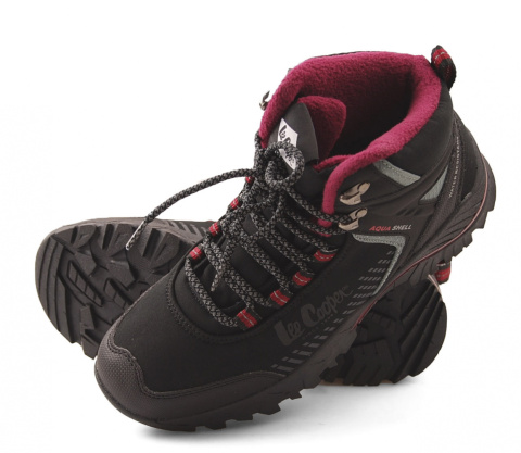 Lee Cooper LCJ-22-01-1400LA burgundowe półbuty trekkingowe Lee Cooper LCJ-22-01-1400LA burgundowe półbuty trekkingowe