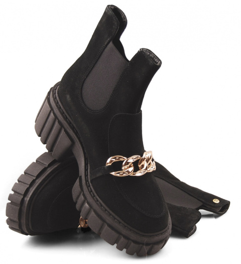 Maciejka 2857J czarne skórzane botki Maciejka 2857J czarne skórzane botki