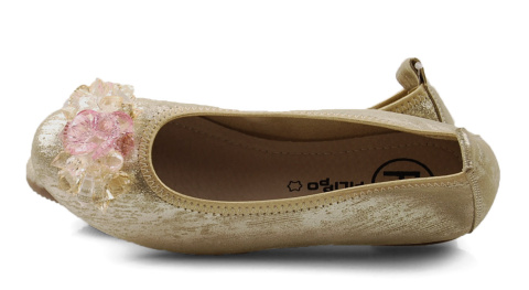 Filippo DP4527 złote skórzane baleriny