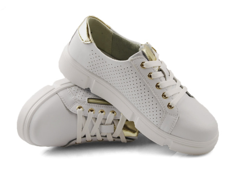 Filippo DP4528 białe skórzane półbuty