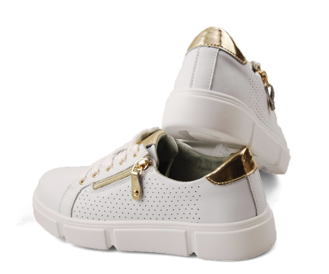 Filippo DP4528 białe skórzane półbuty