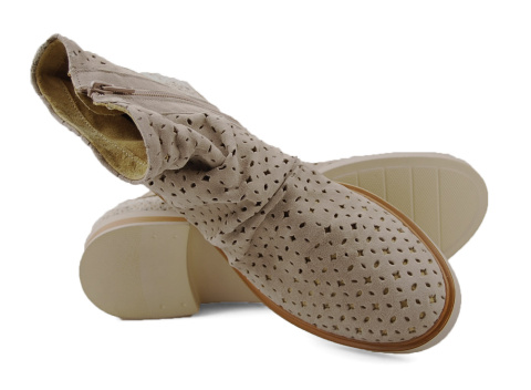 Maciejka 05922 beżowe skórzane botki Maciejka 05922 beżowe skórzane botki