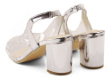 Sabatina S102-10 srebrne sandały transparentne