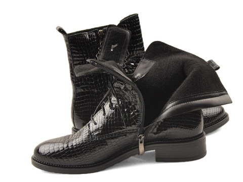 Contes 543 czarne skórzane botki Contes 543 czarne skórzane botki