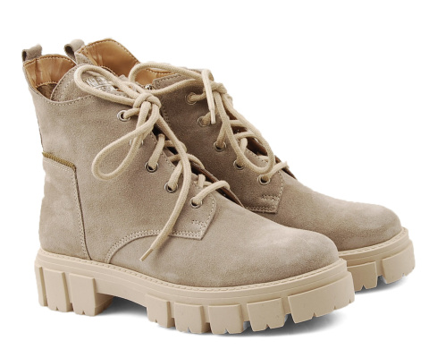 Contes 572 beżowe skórzane trzewiki