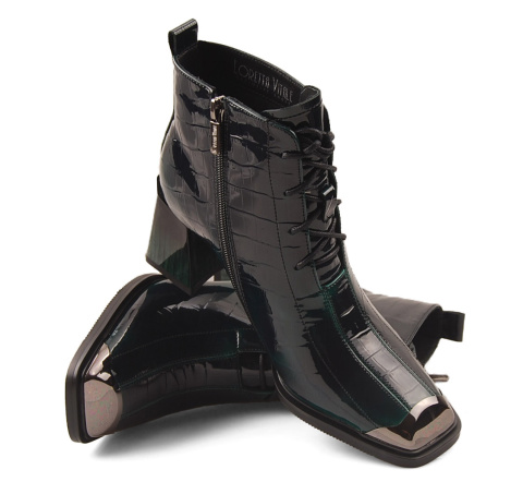 Loretta Vitale Y99-N121L zielone skórzane botki Loretta Vitale Y99-N121L zielone skórzane botki