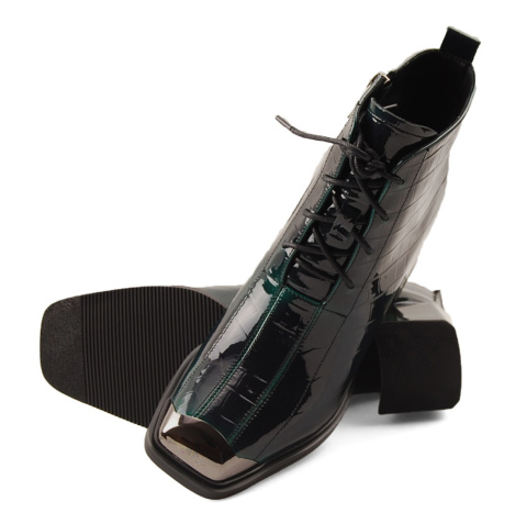 Loretta Vitale Y99-N121L zielone skórzane botki Loretta Vitale Y99-N121L zielone skórzane botki