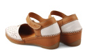 Manitu 910156-03 biało-brązowe skórzane sandały