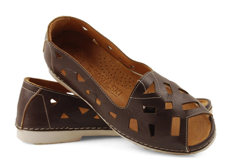 T.Sokolski L21-555 brązowe skórzane baleriny T.Sokolski L21-555 brązowe skórzane baleriny