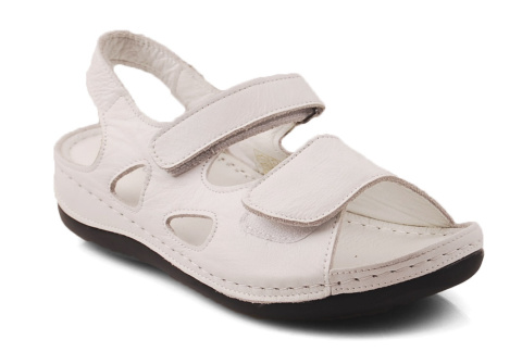 T.Sokolski L22-513 białe skórzane sandały