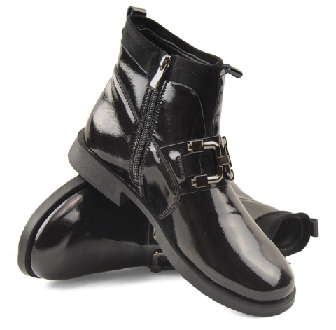 T.Sokolski Z23-93 czarne skórzane botki T.Sokolski Z23-93 czarne skórzane botki