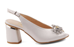 Boccato 960 srebrne skórzane sandały