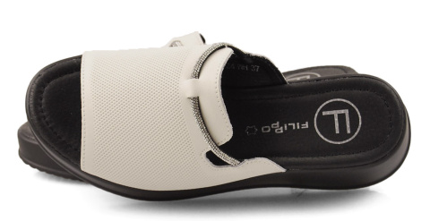 Filippo DK6067 białe skórzane klapki Filippo DK6067 białe skórzane klapki