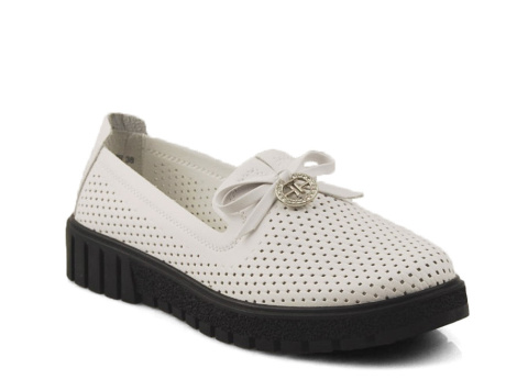 Filippo DP6057 białe skórzane półbuty