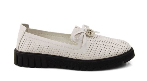 Filippo DP6057 białe skórzane półbuty