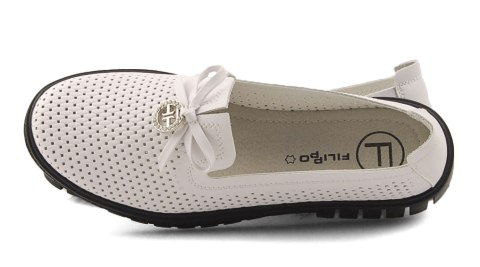 Filippo DP6057 białe skórzane półbuty