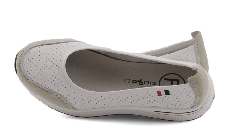 Filippo DP6134 biało-szare skórzane półbuty Filippo DP6134 biało-szare skórzane półbuty