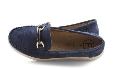 Filippo DP6135 granatowe skórzane półbuty Filippo DP6135 granatowe skórzane półbuty