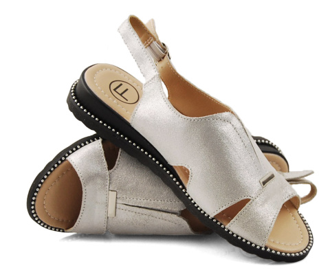 Filippo DS4470 srebrne skórzane sandały