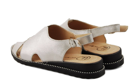 Filippo DS4470 srebrne skórzane sandały