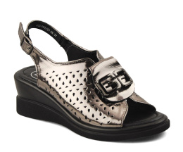 Filippo DS6154 metaliczne skórzane sandały