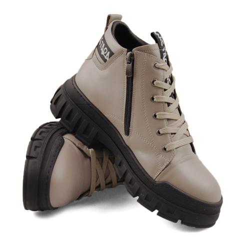 Loretta Vitale 11 beżowe skórzane botki Loretta Vitale 11 beżowe skórzane botki