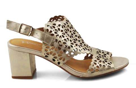 Maciejka N6518 złote skórzane sandały