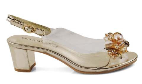 Sabatina 2014-5 złote sandały transparentne Sabatina 2014-5 złote sandały transparentne