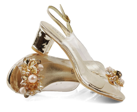 Sabatina 2014-5 złote sandały transparentne Sabatina 2014-5 złote sandały transparentne