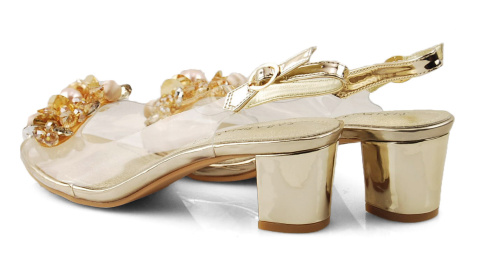 Sabatina 2014-5 złote sandały transparentne Sabatina 2014-5 złote sandały transparentne