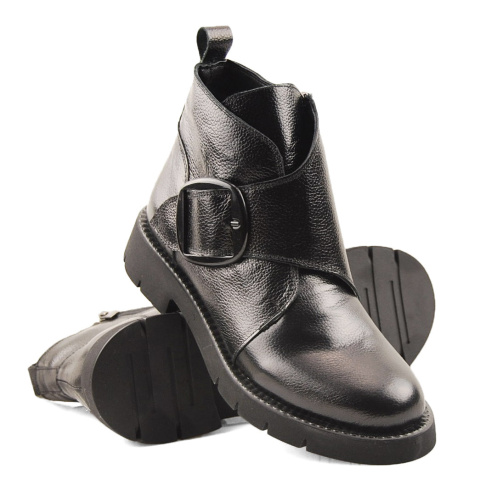 Boccato 0681-1601 czarne skórzane botki Boccato 0681-1601 czarne skórzane botki