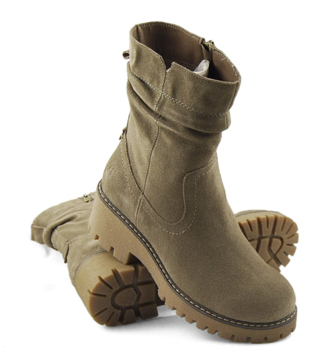 Filippo DBT6402 beżowe skórzane botki Filippo DBT6402 beżowe skórzane botki