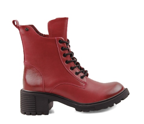 Filippo DBT6501 czerwone skórzane trapery