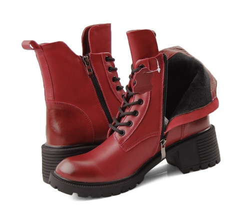 Filippo DBT6501 czerwone skórzane trapery