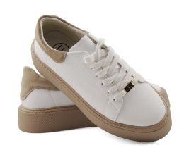 Filippo DP6119 białe skórzane sneakersy