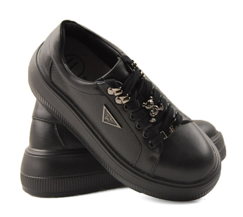 Filippo DP6382 czarne skórzane sneakersy Filippo DP6382 czarne skórzane sneakersy
