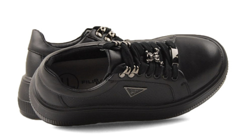 Filippo DP6382 czarne skórzane sneakersy Filippo DP6382 czarne skórzane sneakersy