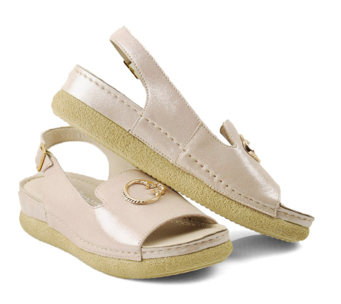 Pollonus 5-1620-001 różowe skórzane sandały