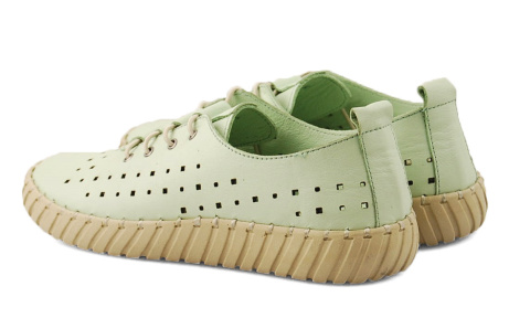 T.Sokolski W24-407 zielone skórzane półbuty