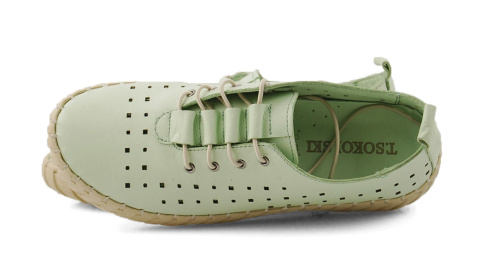 T.Sokolski W24-407 zielone skórzane półbuty