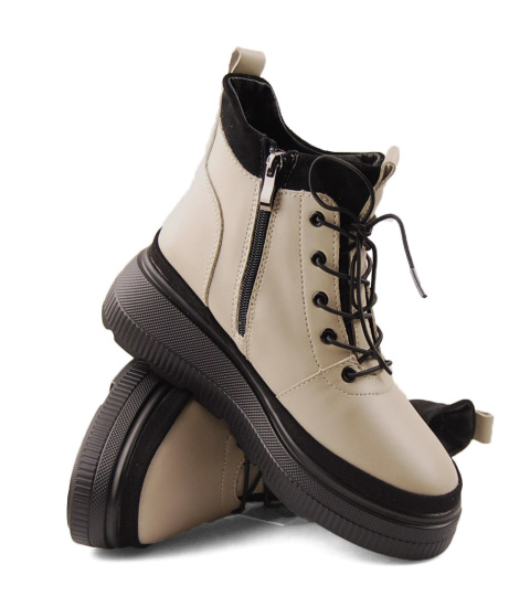 T.Sokolski Z24-217 beżowe skórzane botki