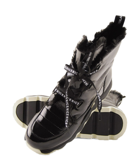 Artiker 49C0341 czarne skórzane śniegowce Artiker 49C0341 czarne skórzane śniegowce