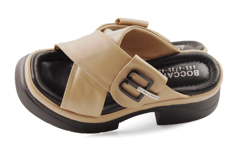 Boccato 465.4735 beżowe skórzane klapki