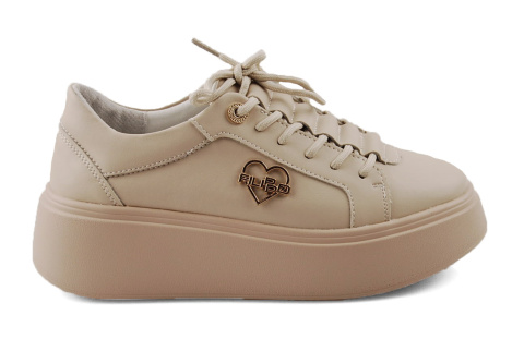 Filippo DP6058 beżowe skórzane półbuty