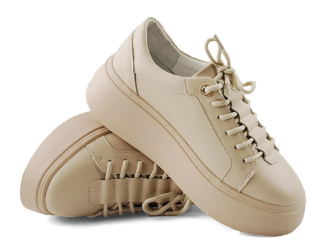 Filippo DP6058 beżowe skórzane półbuty