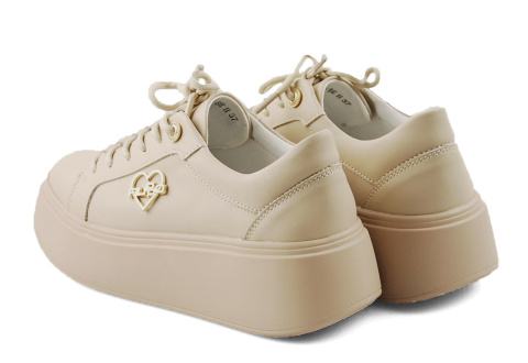 Filippo DP6058 beżowe skórzane półbuty