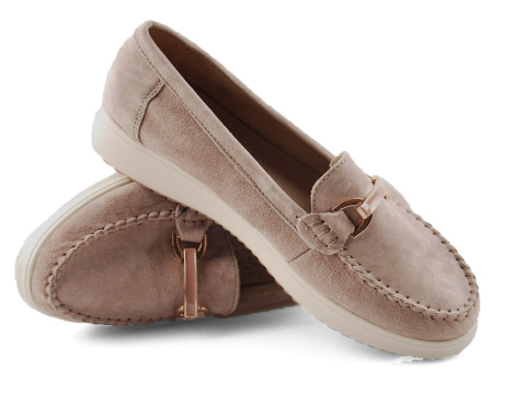 Filippo DP6135 beżowe skórzane mokasyny