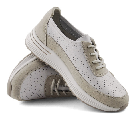 Filippo DP6717 białe skórzane półbuty