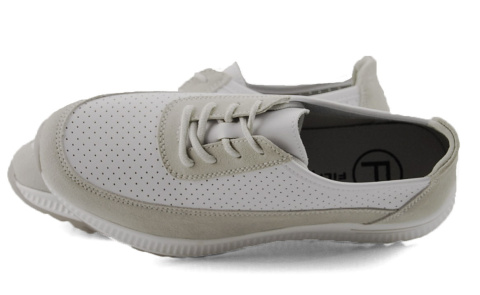 Filippo DP6717 białe skórzane półbuty